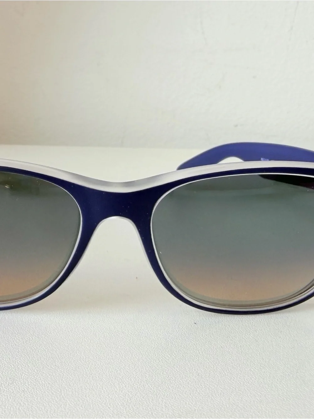 Ray Ban New Wayfarer Rb 2132 55018 Blue Sunglasses Worn Once